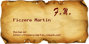 Ficzere Martin névjegykártya