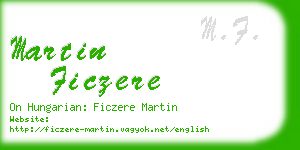 martin ficzere business card